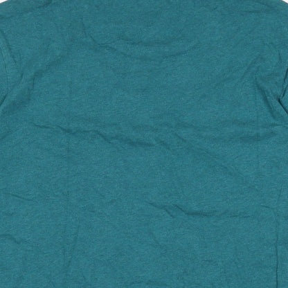 Marks and Spencer Mens Green Cotton T-Shirt Size LT Crew Neck
