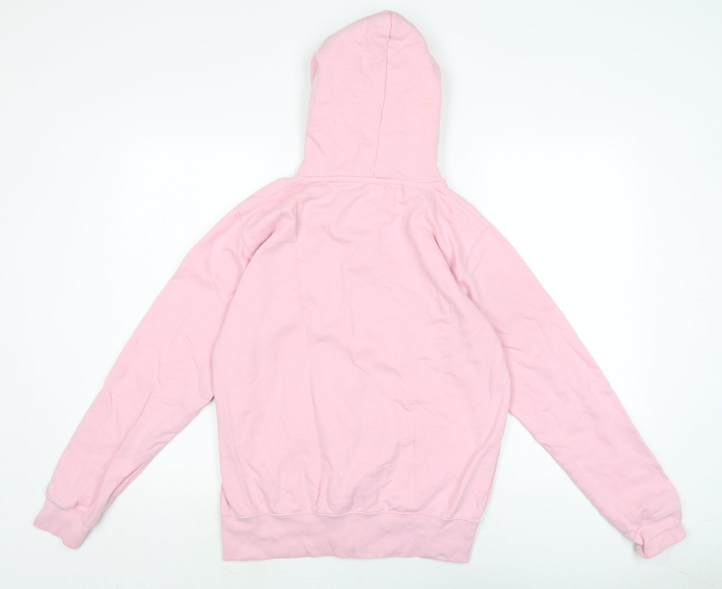 Just Hoods Womens Pink Houndstooth Cotton Full Zip Hoodie Size M