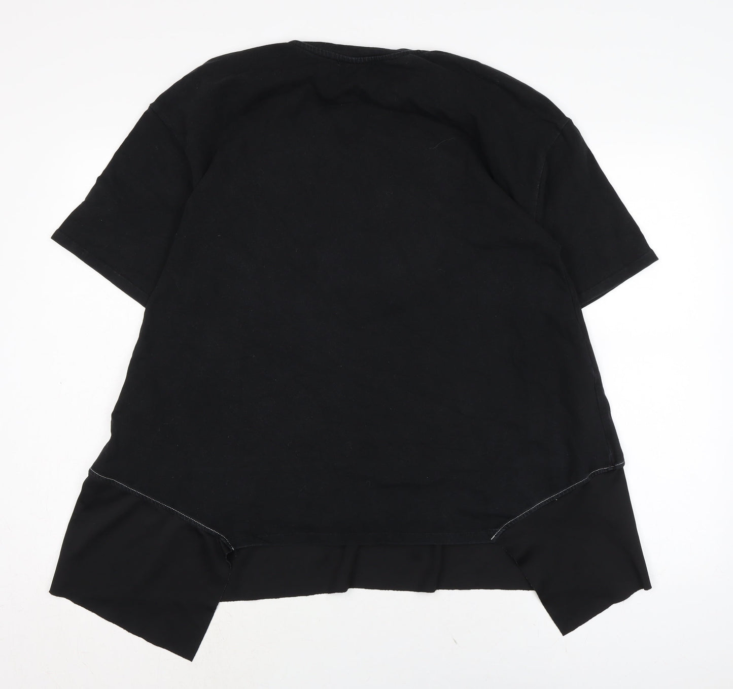 Womens UK Size L Zara Black Basic T-Shirt