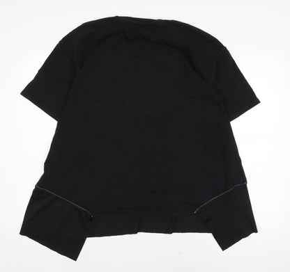 Womens UK Size L Zara Black Basic T-Shirt