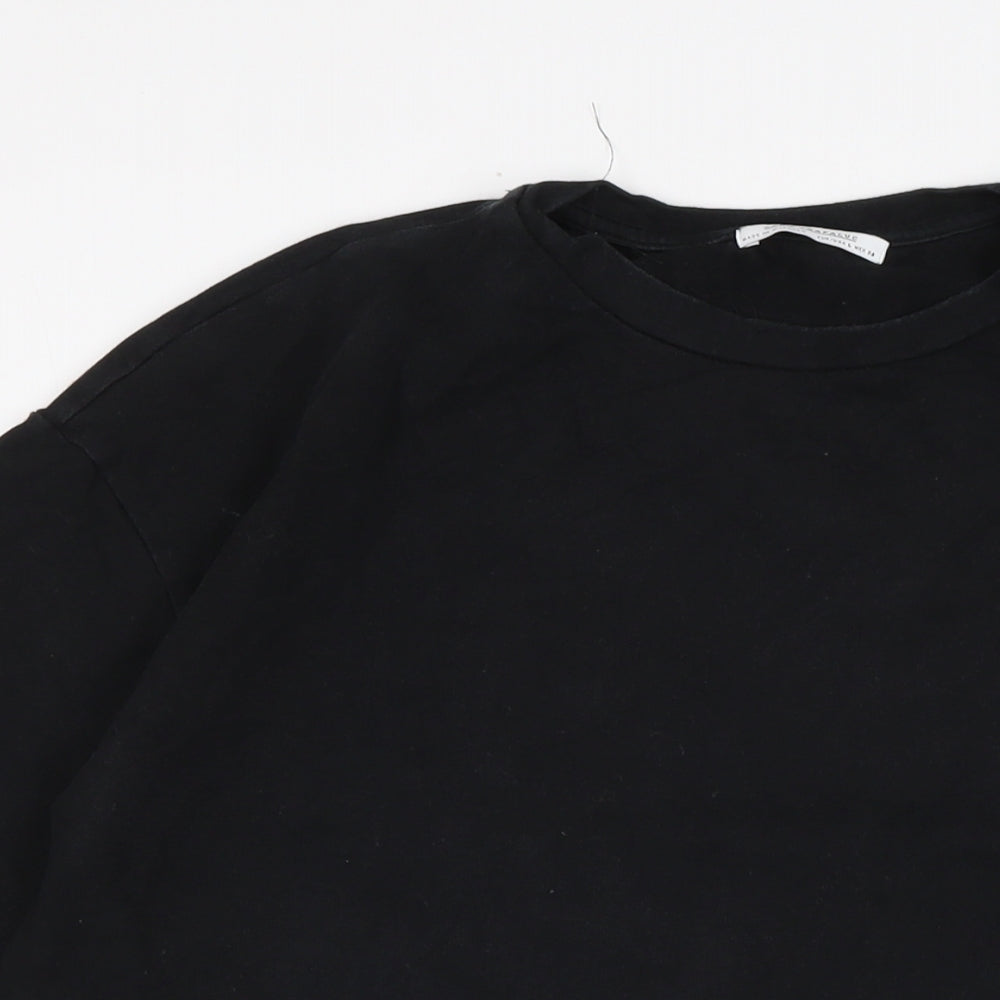 Womens UK Size L Zara Black Basic T-Shirt