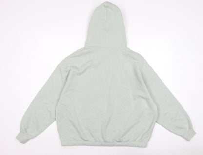 H&M Womens Green Cotton Pullover Hoodie Size M Drawstring