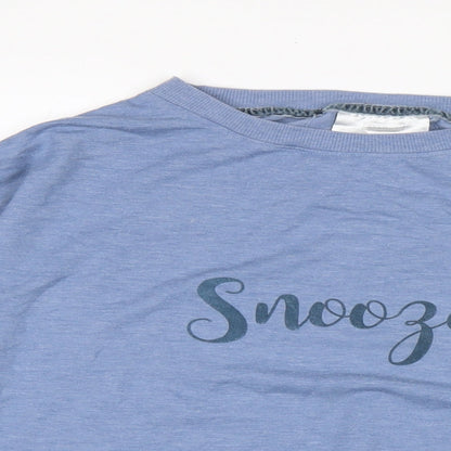 Avenue Womens Blue Cotton Jersey T-Shirt Size L Crew Neck