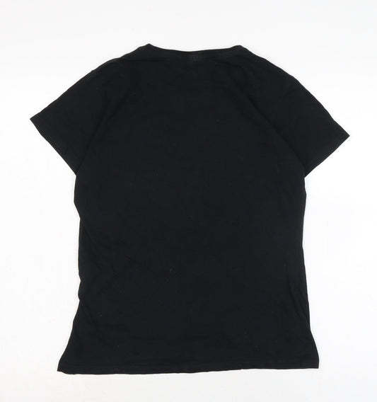 Womens UK Size S Port & Company Black Basic T-Shirt