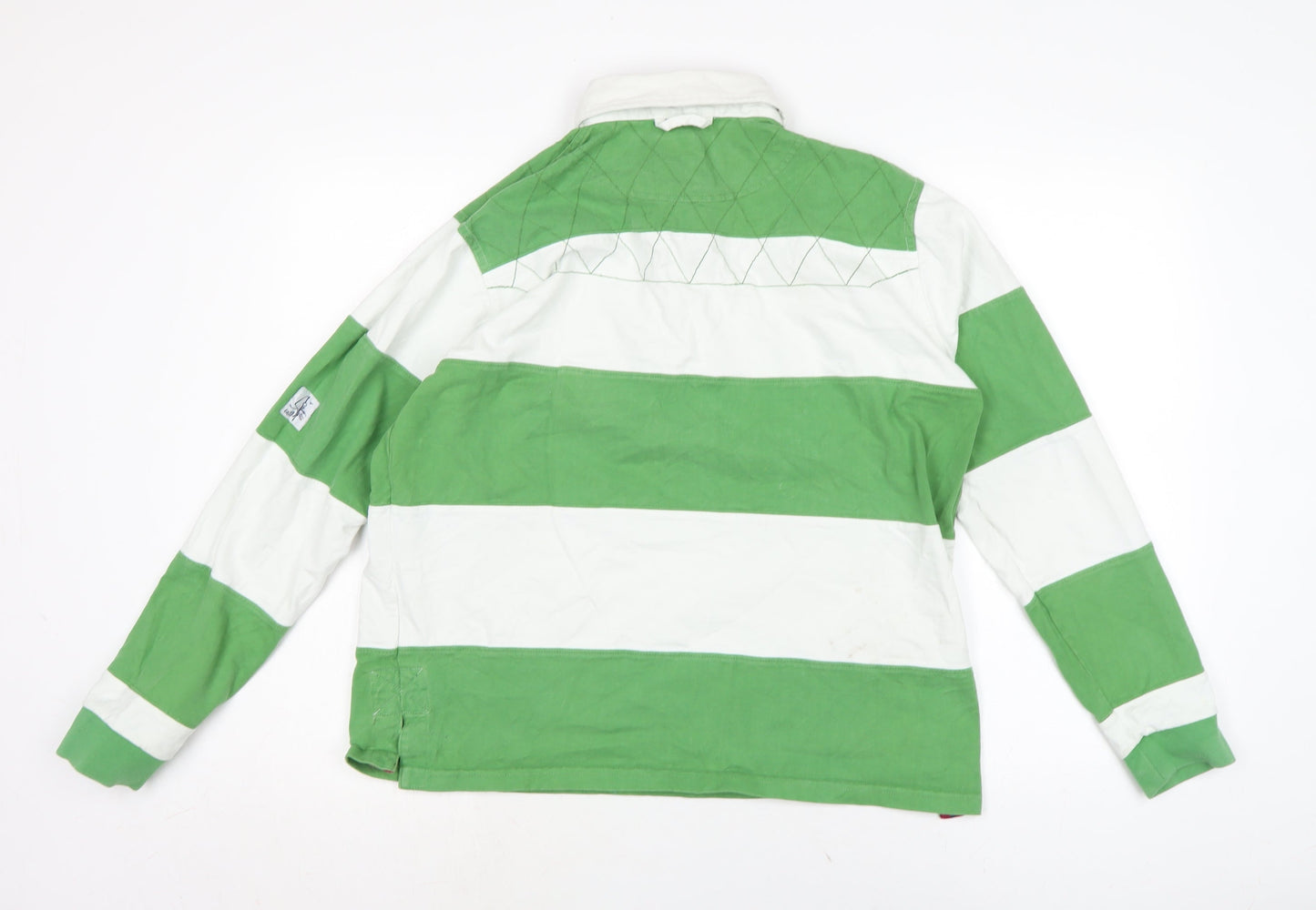 Lazy Jacks Mens Green Cotton Polo Size S Collared Button