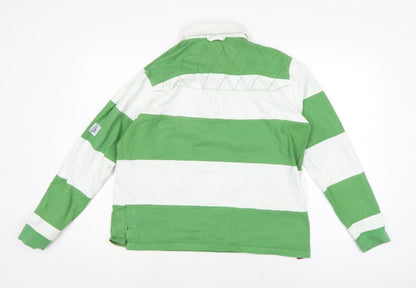 Lazy Jacks Mens Green Cotton Polo Size S Collared Button