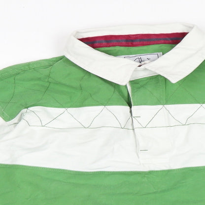 Lazy Jacks Mens Green Cotton Polo Size S Collared Button