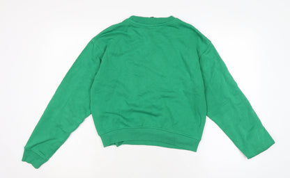 Divided Womens Green Cotton Pullover Sweatshirt Size M