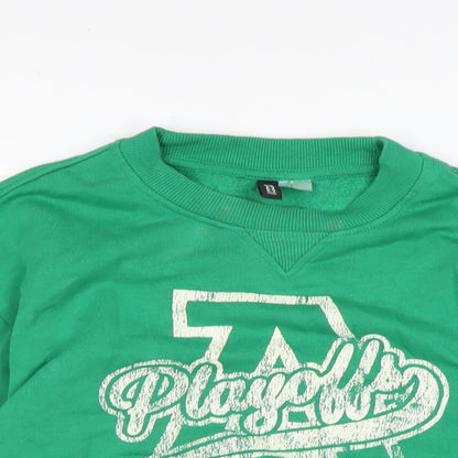 Divided Womens Green Cotton Pullover Sweatshirt Size M