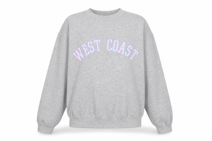 West Coast Womens Grey Cotton Pullover Sweatshirt Size S