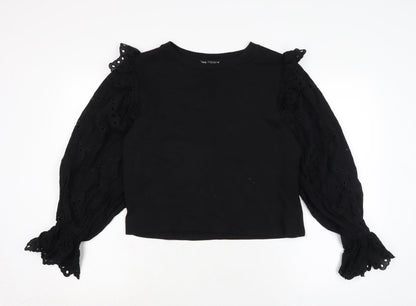 Womens UK Size S Zara Black Basic Blouse