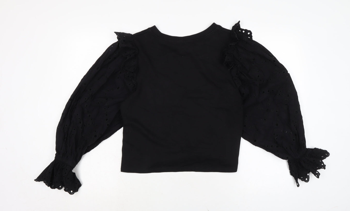 Womens UK Size S Zara Black Basic Blouse