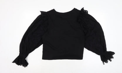 Womens UK Size S Zara Black Basic Blouse