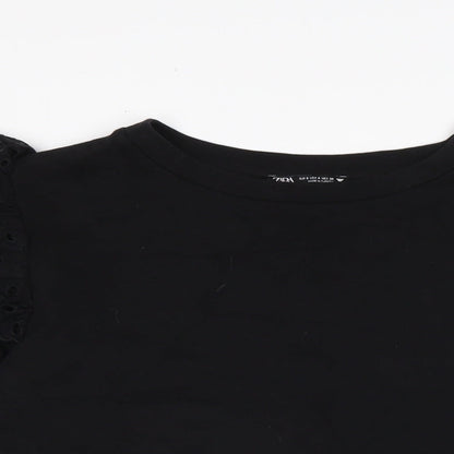 Womens UK Size S Zara Black Basic Blouse