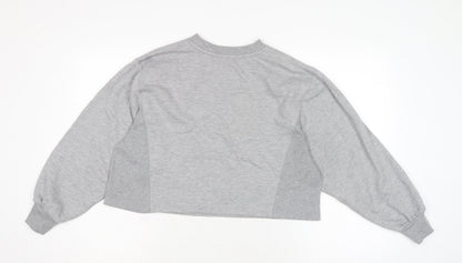 Zara Womens Grey Cotton Pullover Sweatshirt Size S