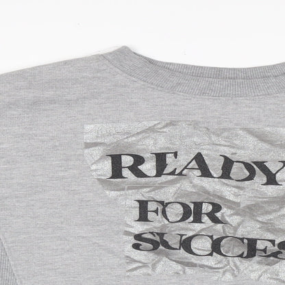 Zara Womens Grey Cotton Pullover Sweatshirt Size S
