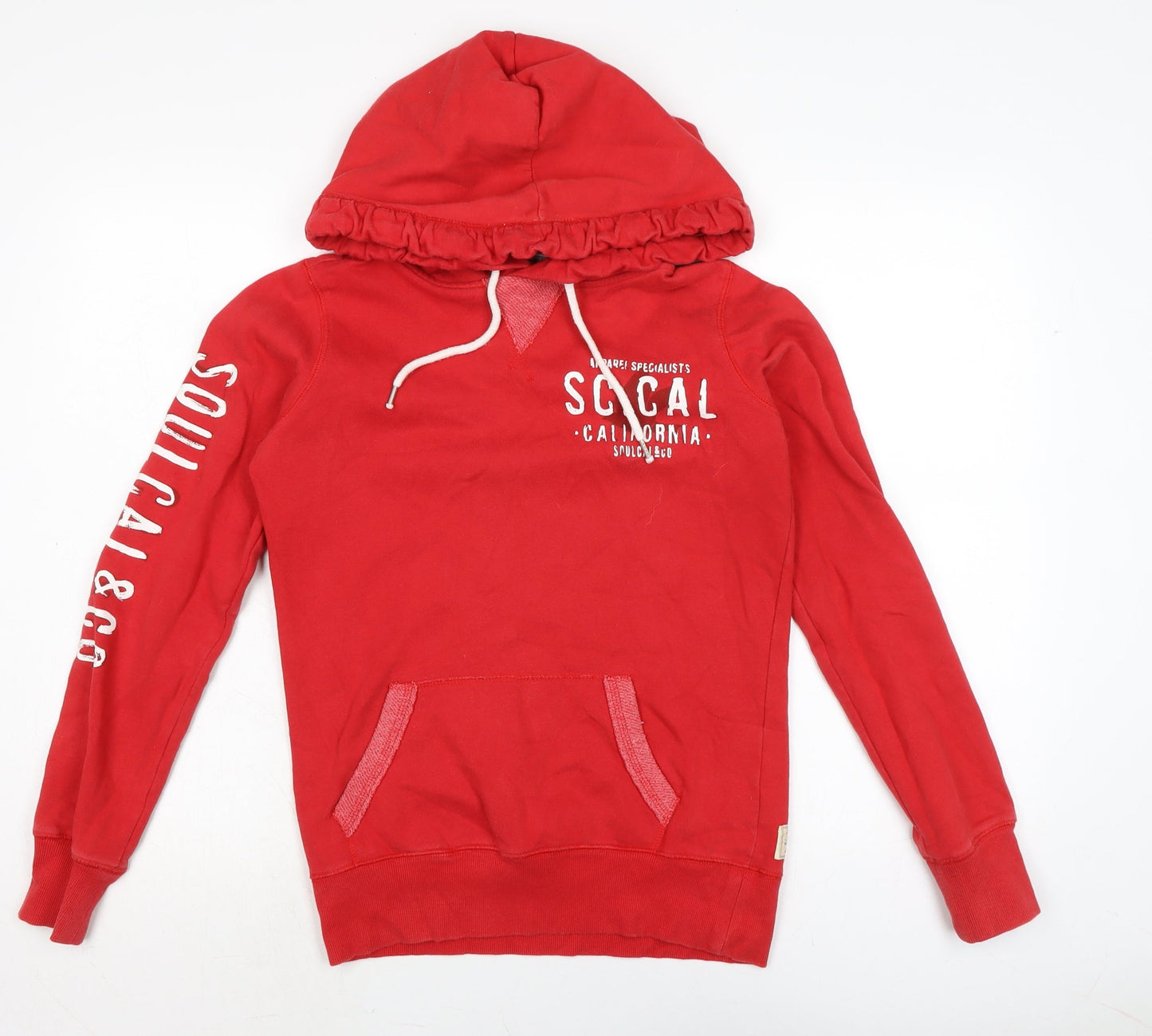 Soulcare & Co Womens Red Cotton Pullover Hoodie Size 8