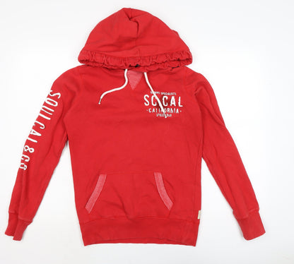 Soulcare & Co Womens Red Cotton Pullover Hoodie Size 8