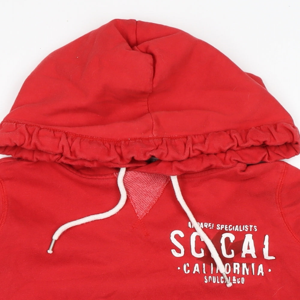 Soulcare & Co Womens Red Cotton Pullover Hoodie Size 8