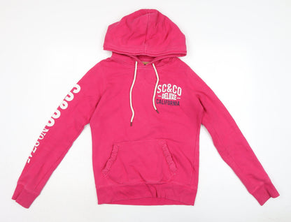 Soulcare & Co Womens Pink Cotton Pullover Hoodie Size 8