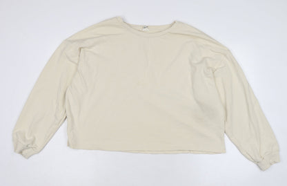 River Island Womens Ivory Cotton Pullover Sweatshirt Size 8