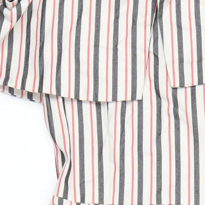 Warehouse Womens Multicoloured Striped Cotton A-Line Size 8 Square Neck