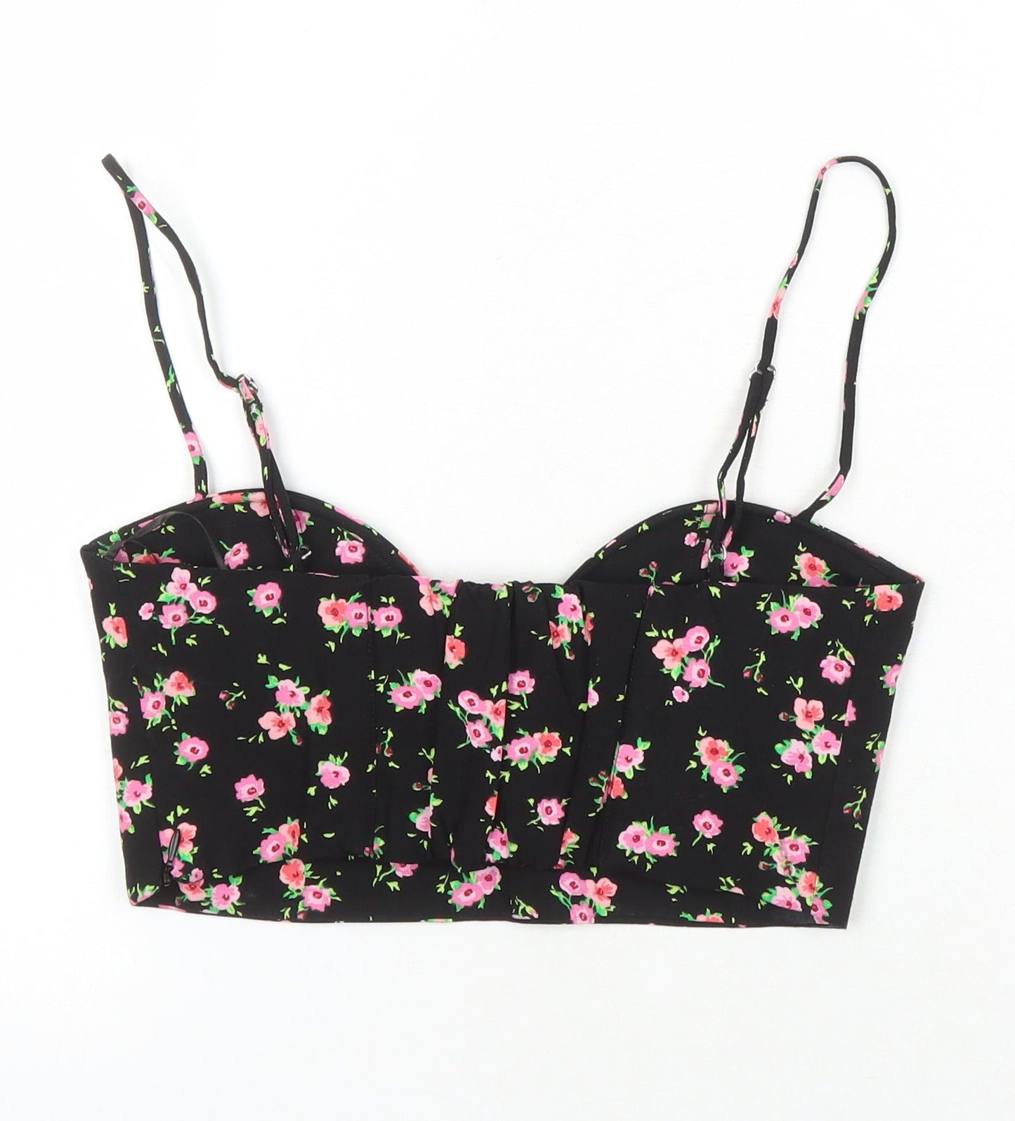 Womens UK Size 8 Zara Multicoloured Cropped Blouse