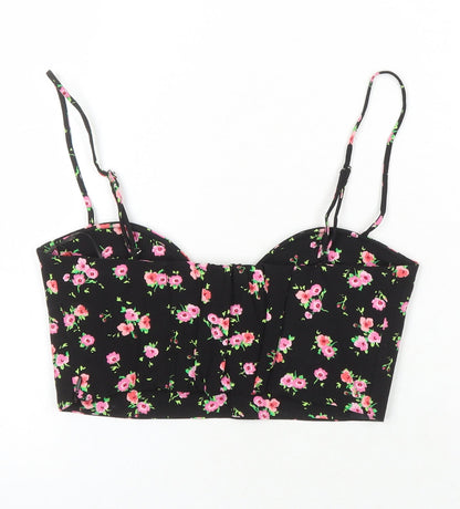 Womens UK Size 8 Zara Multicoloured Cropped Blouse
