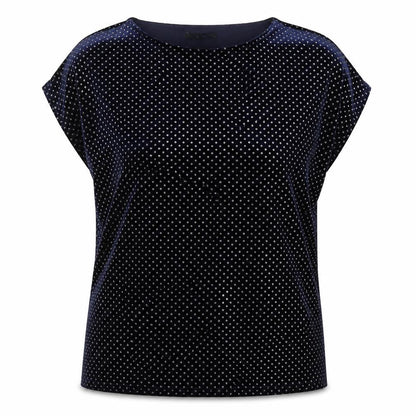Next Womens Blue Polka Dot Polyester Tunic Blouse Size 18 Boat Neck