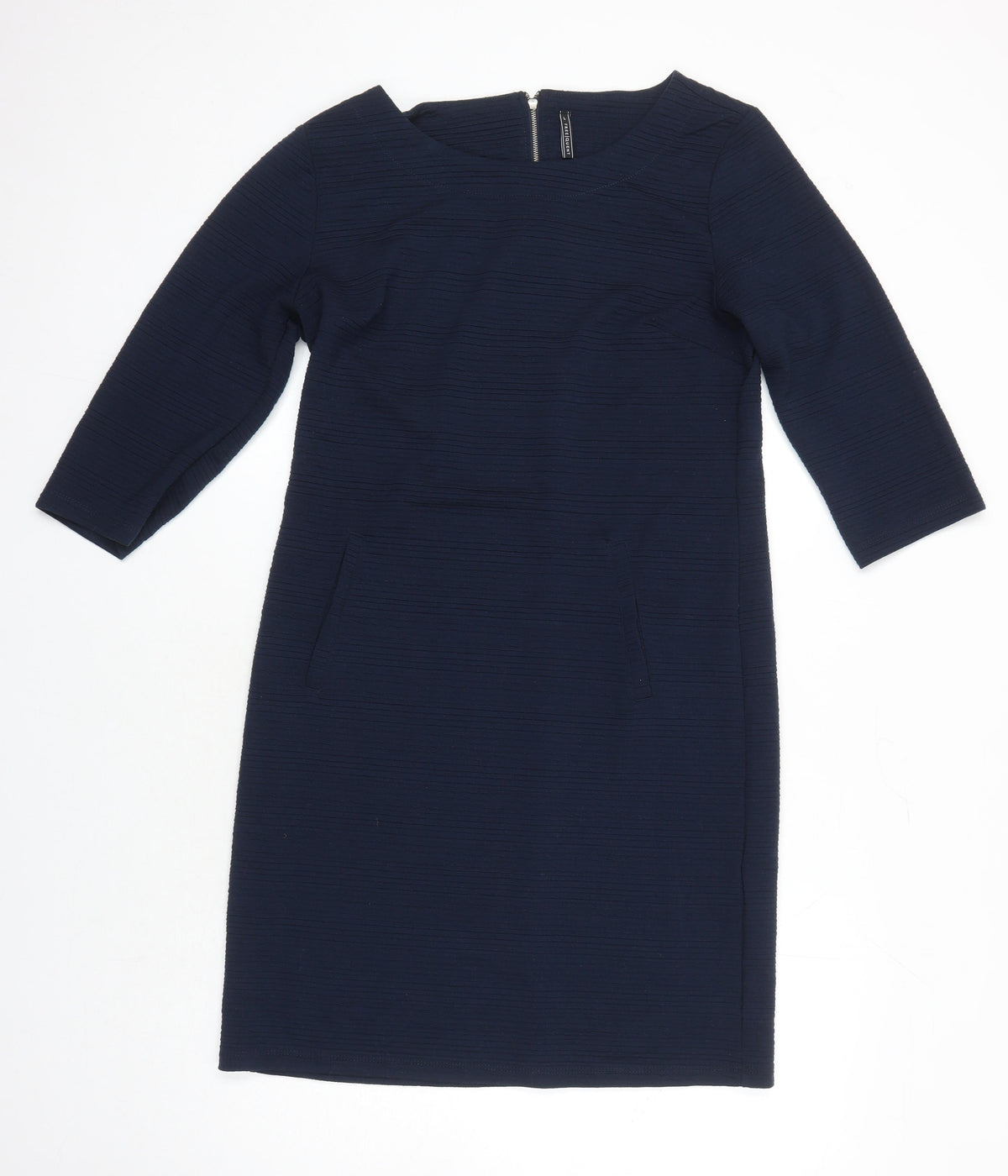 FreeQuent Womens Blue Polyester Shift Size 8 Boat Neck