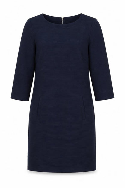 FreeQuent Womens Blue Polyester Shift Size 8 Boat Neck