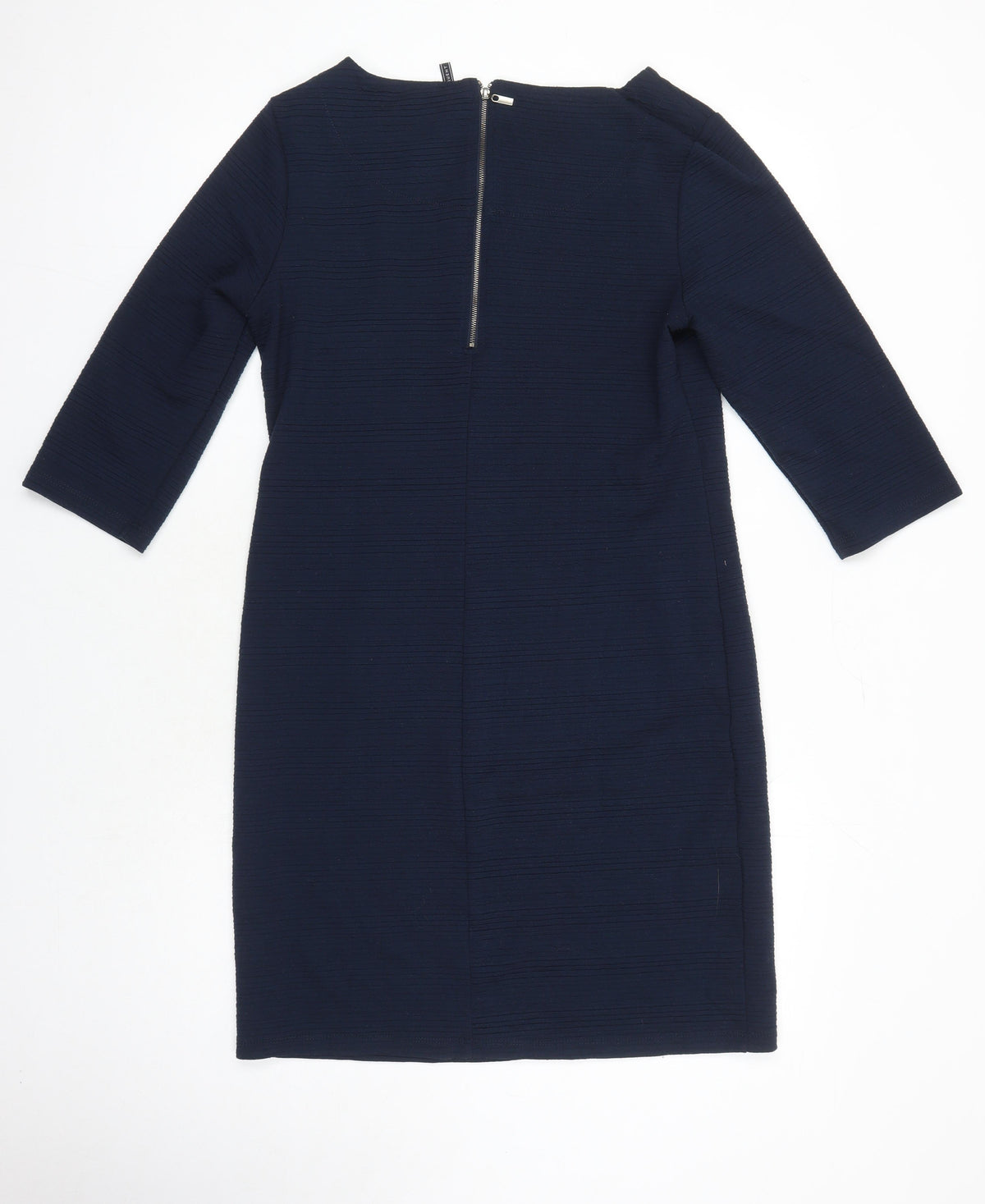 FreeQuent Womens Blue Polyester Shift Size 8 Boat Neck