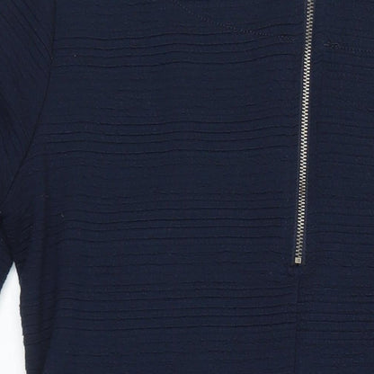 FreeQuent Womens Blue Polyester Shift Size 8 Boat Neck