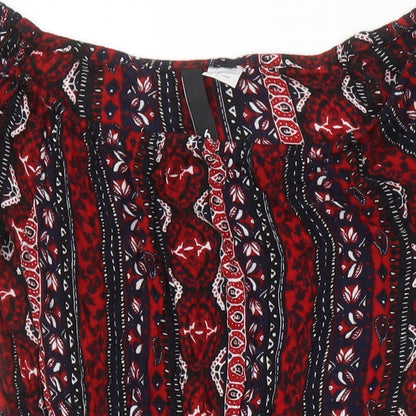 H&M Womens Multicoloured Geometric Viscose Playsuit One-Piece Size 4