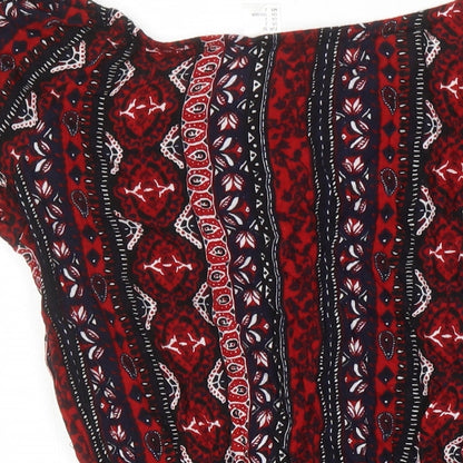 H&M Womens Multicoloured Geometric Viscose Playsuit One-Piece Size 4