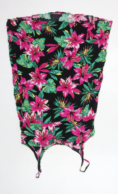 BHS Womens Multicoloured Floral Viscose Shift Size 16 Boat Neck