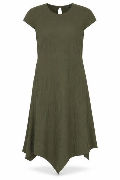 M&S Womens Green Viscose Shift Size 12 Boat Neck