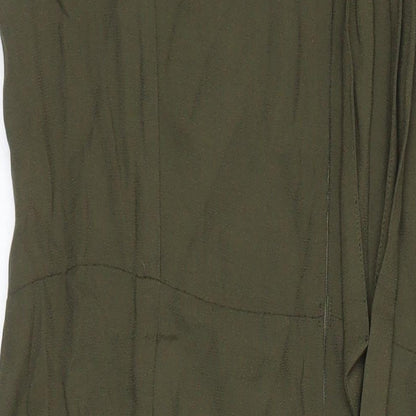 M&S Womens Green Viscose Shift Size 12 Boat Neck