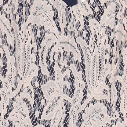 NEXT Womens Multicoloured Polyester Pencil Dress Size 10 Sweetheart Zip - Lace Overlay