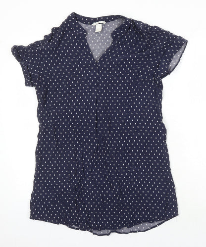 Womens UK Size 10 H&M Blue Tunic Blouse