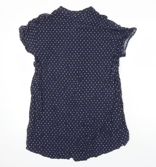 Womens UK Size 10 H&M Blue Tunic Blouse