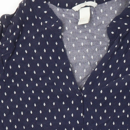 Womens UK Size 10 H&M Blue Tunic Blouse