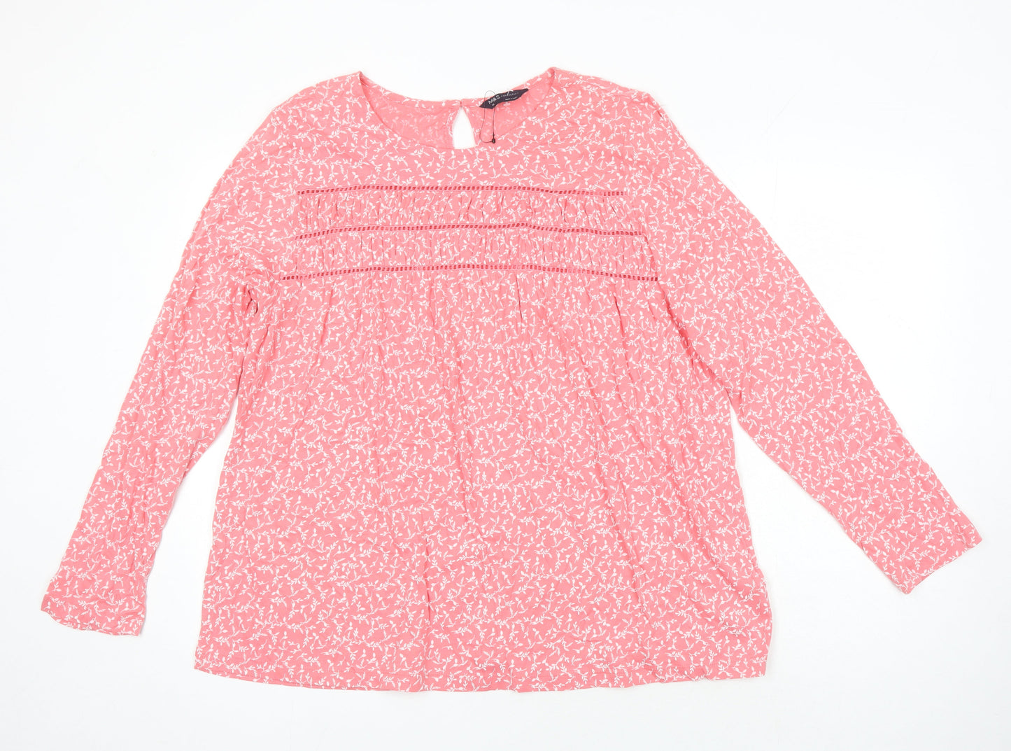 Womens UK Size 18 M&S Pink Tunic Blouse