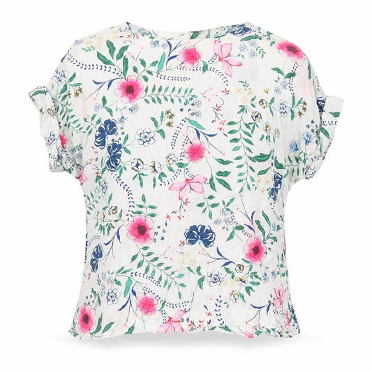 Marks & Spencer Womens Multicoloured Floral Trivinyl Tunic Blouse Size 12 Boat Neck