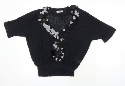 Womens UK Size S NICOLE FARHI Black Pullover Jumper