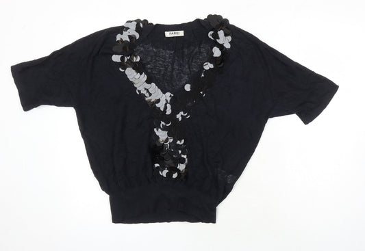 Womens UK Size S NICOLE FARHI Black Pullover Jumper