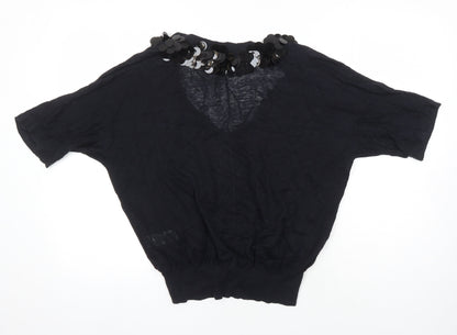 Womens UK Size S NICOLE FARHI Black Pullover Jumper