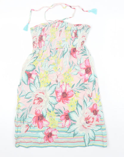 Accessorize Womens Multicoloured Floral 100% Cotton Mini One Size Off the Shoulder - Halter Neck