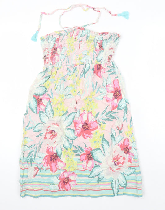 Accessorize Womens Multicoloured Floral 100% Cotton Mini One Size Off the Shoulder - Halter Neck