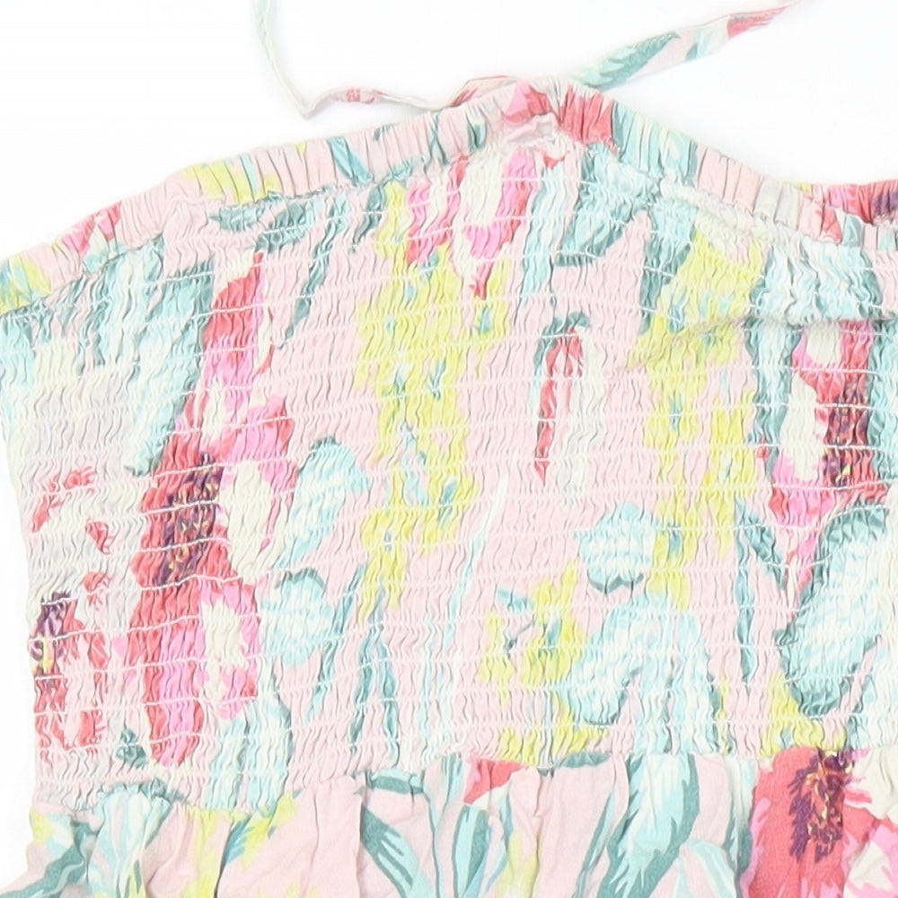 Accessorize Womens Multicoloured Floral 100% Cotton Mini One Size Off the Shoulder - Halter Neck